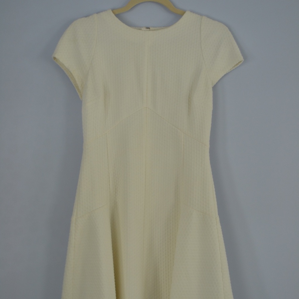 Banana Republic White Jacquard Fit & Flare Dress